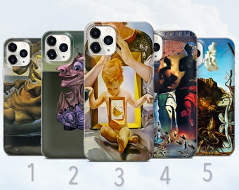 Salvador Dali Phone Case, Iconic Art, Aesthetic Oil Painting Cover - Fits iPhone 8, SE2022, Xs, 11, 12, 13, 14, 15, 16 | Samsung S24, S25,FE