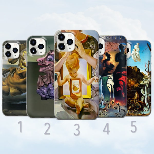 Salvador Dali Phone Case, Iconic Art, Aesthetic Oil Painting Cover - Fits iPhone 6, 7, 8, SE2020, Xs, Xr, 11, 12, 13, 14 | Samsung | Huawei