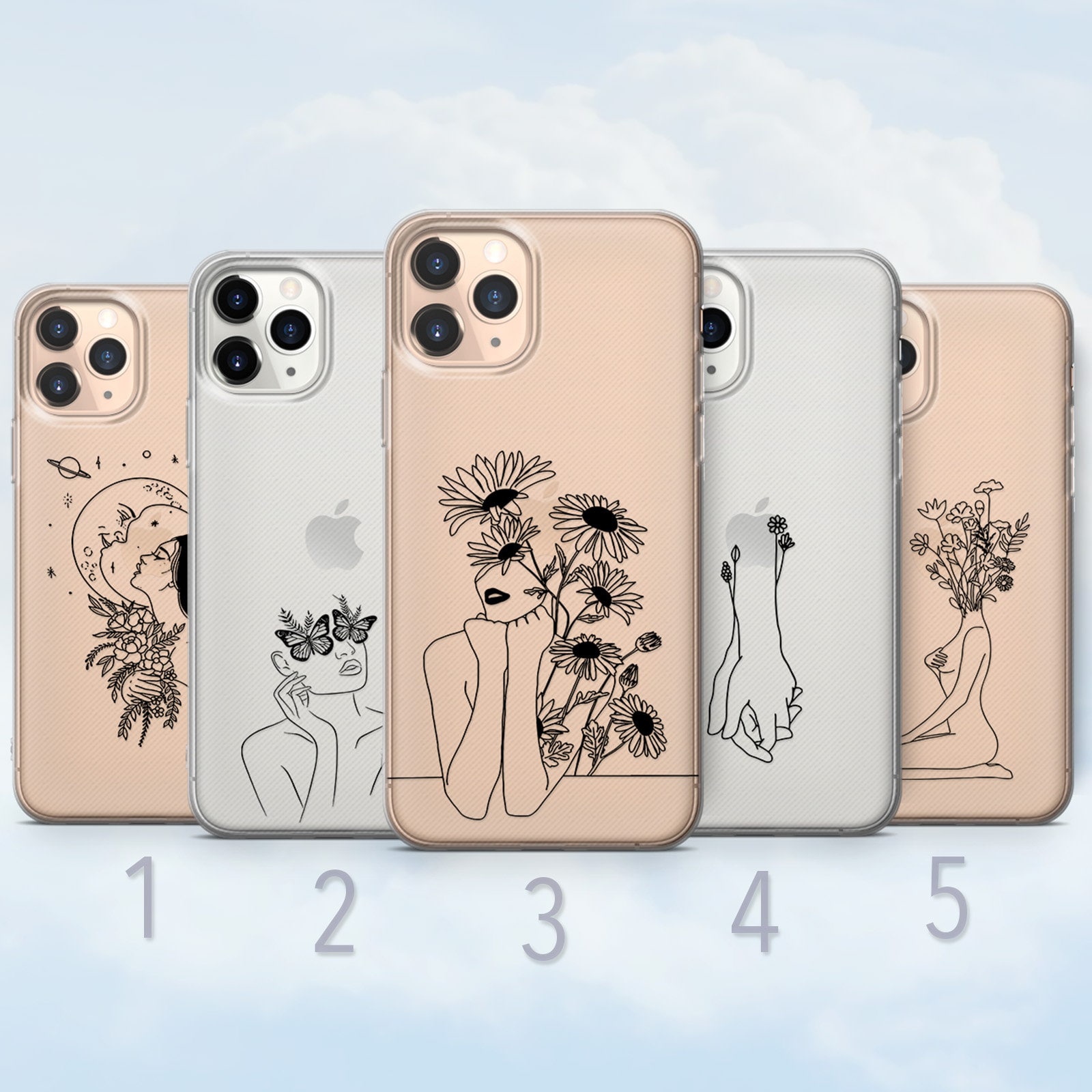 Line Art Clear Phone Case, Aesthetic Feminine Drawing Cover Fits iPhone 6,  7, 8, SE2020, Xs, Xr, 11, 12, 13, 14 Samsung S9, S21, S22, FE -  Hong  Kong