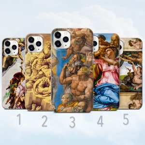 Michelangelo Phone Case, Famous Art, Renaissance Painting Cover - Fits iPhone 7, 8, SE2022, Xs, Xr, 11, 12, 13, 14, 15 | Samsung S23, S24