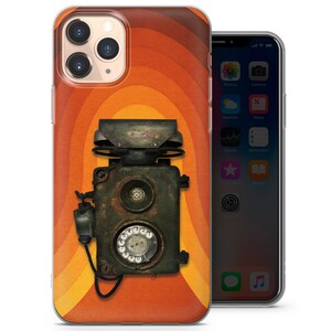 Retro telefoonhoesje, esthetische vintage roterende telefoonhoes: past op iPhone 6, 7, 8, SE2020, Xs, Xr, 11, 12, 13, 14 | Samsung S20, S21, S22, FE