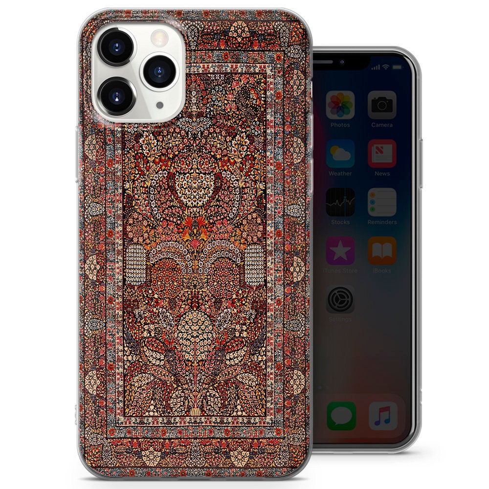 Telephone Rug Oriental Carpet Phone Case, Persian Rug Aesthetic Colorful Cover - Fits ...