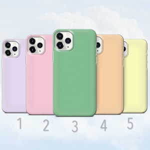 Pastel Colors Phone Case, Solid Color Light Tone Cover - Fits iPhone iPhone 7, 8, SE2020, Xs, Xr, 11, 12, 13, 14, 15 | Samsung S10, S23, S24