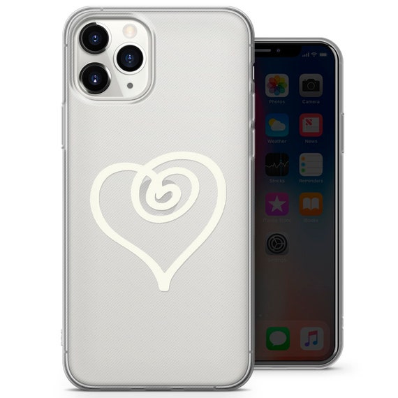 ハート型クリアスマホケース、美しい透明カバー - iPhone 7、8、SE2022