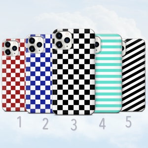 Karierte Handyhülle, klassisches Karomuster, Hülle für iPhone 7, 8, SE2022, Xs, Xr, 11, 12, 13, 14, 15 | Samsung S10, S22, S23, S24, FE