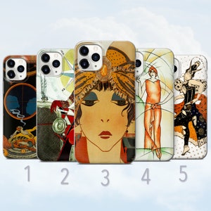 Art Deco Phone Case, Aesthetic Feminine Artistic Cover - Fits iPhone iPhone 8, SE2020, Xr, 11, 12, 13, 14, 15, 16 | Samsung S23, S24, S25