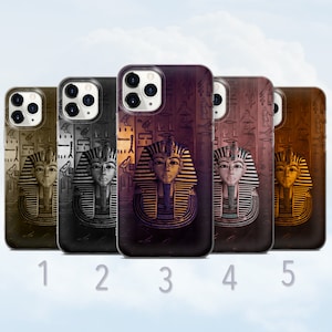 Cleopatra Phone Case, Ancient Egypt, Hieroglyphs, Sphinx Cover - Fits iPhone 8, SE2022, Xs, Xr, 11, 12, 13, 14, 15 | Samsung S10, S23, S24