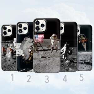 Apollo Moon Landing Phone Case, Universe, Space, NASA Phone Cover - Fits iPhone 8, SE2022, Xs, Xr, 11, 12, 13, 14, 15, 16 | Samsung S24, S25