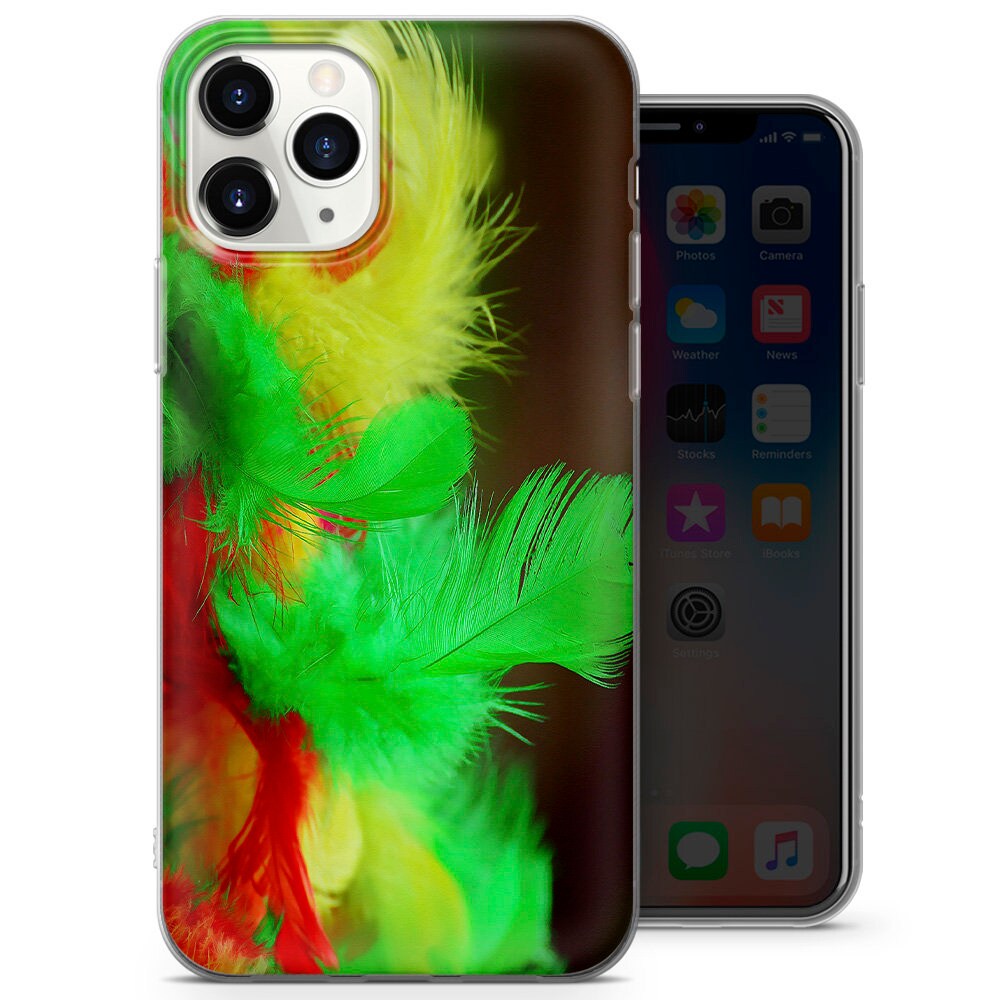 Feathers Phone Case, Colorful Feather Pattern Cover | Fits