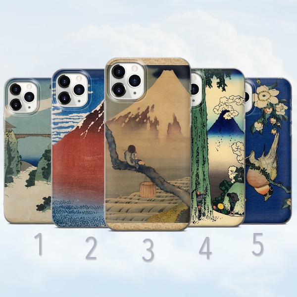 Japanese Art Phone Case, Hokusai, Aesthetic Vintage Art Cover - Fits iPhone 6, 7, 8, SE2020, Xs, Xr, 11, 12, 13, 14 | Samsung S20, S21, S22