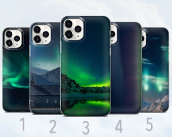 Northern Lights Phone Case, Aurora Borealis, Night Sky Phone Cover - Fits iPhone 7, 8, SE2022, Xs, Xr, 11, 12, 13, 14, 15 | Samsung S23, S24