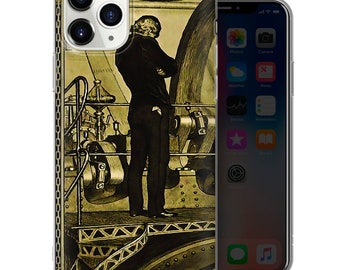 Art Deco Phone Case, the Mechanic, Vintage Cover - Fits iPhone 7, 8, SE2022, X, Xs, Xr, 11, 12, 13, 14, 15 | Samsung S10, S22, S23, S24, FE