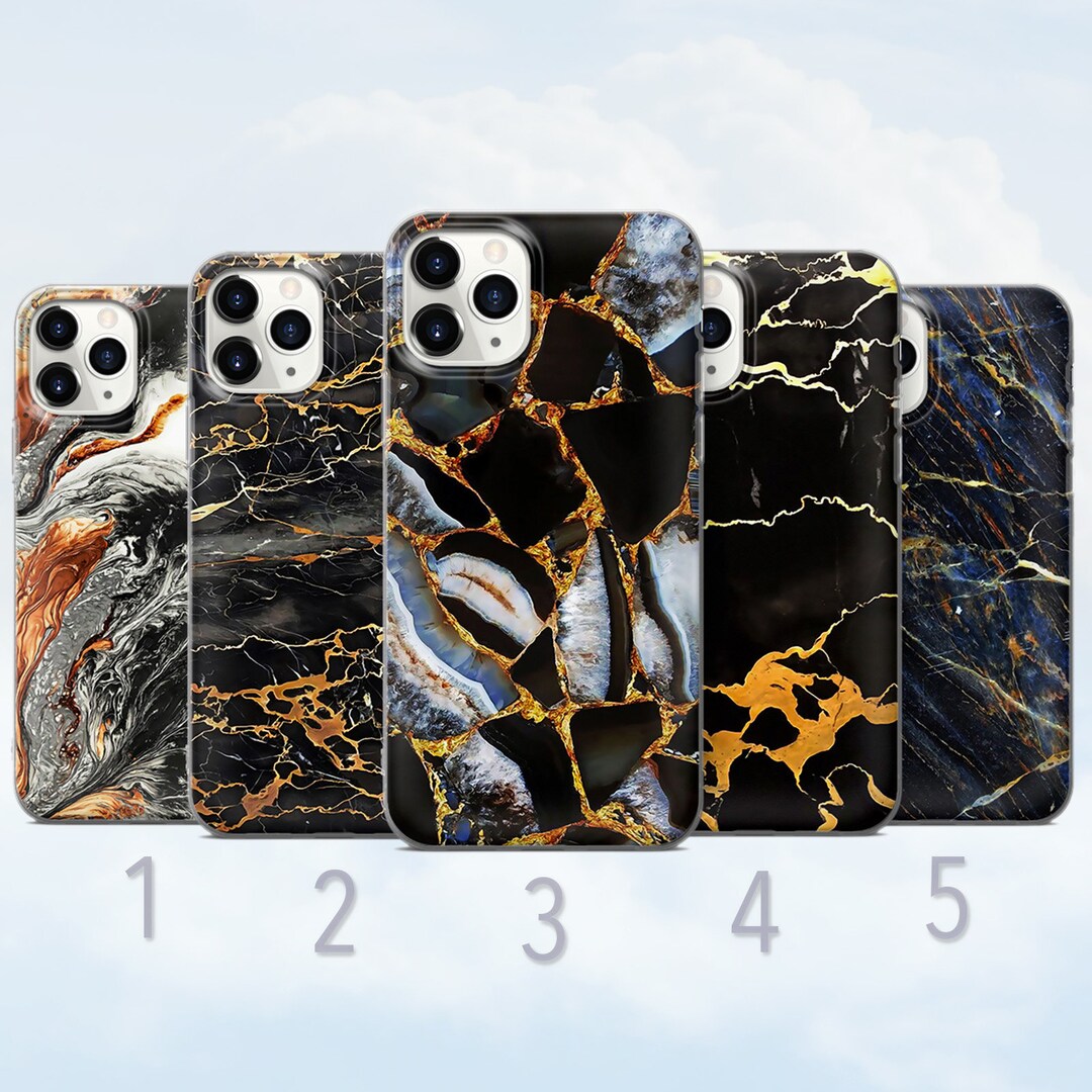 Buy Black Marble Phone Case, Classic Aesthetic Pattern Cover