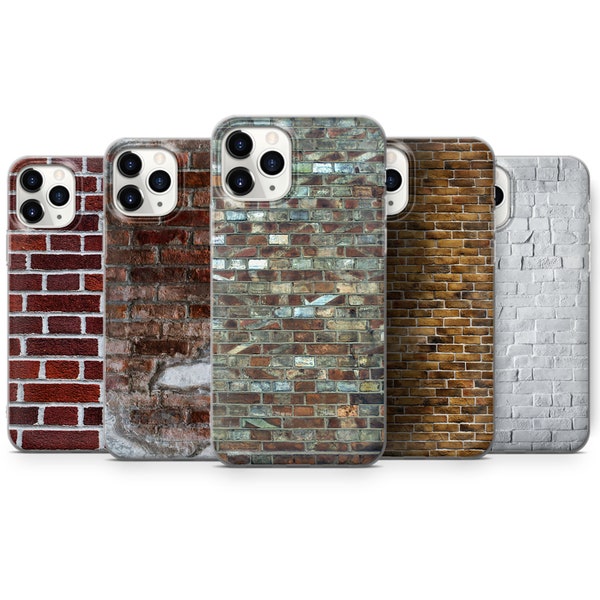 Brick Wall Phone Case, Rustic Bricks Pattern Cover | Fits Iphone 6, 7, 8, SE, Xs, Xr, 11, 12, 13 | Samsung S10, S20 | Huawei | Xiaomi | M34