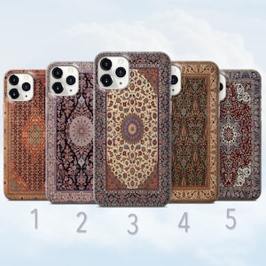 Étui de portable en tapis persan, Moquette orientale, Esthétique, Coloré - Compatible avec iPhone 8, SE2022, Xs, 11, 12, 13, 14, 15, 16 | Samsung S24, S25
