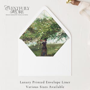 PRINTED Landscape Envelope Liner, 5x7&quot; Envelope Insert, A7 Wedding Envelope Liner, Fine Art Wedding, Floral, Green Wedding, Foliage