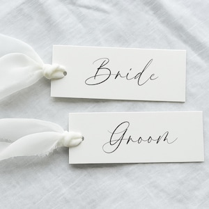 Band Hochzeit Tischkarte, Sitzplan, Band, Namenskarte, Professionell Gedruckt, Hochzeit Dinner, 300gsm Karte, Seide Chiffon Band #BB9