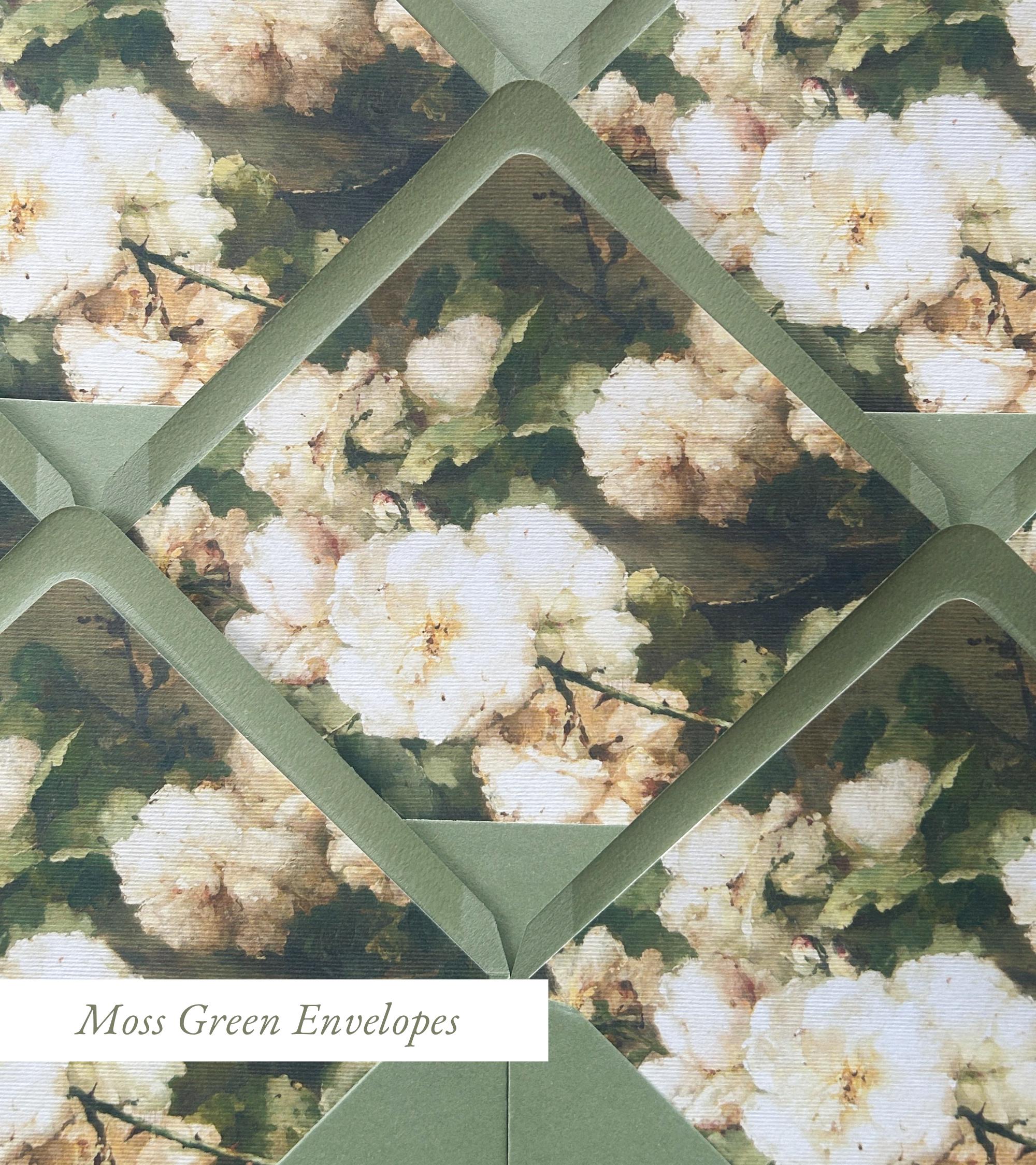 Luxury Floral Envelope Liner, Fine Art Wedding Envelope, 5x7