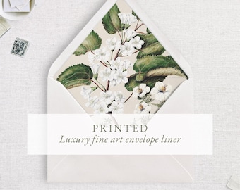 Floral Envelope Liner, 5x7 A7 Wedding Envelope Insert, Fine Art Print, Choice of Envelope, Assembled