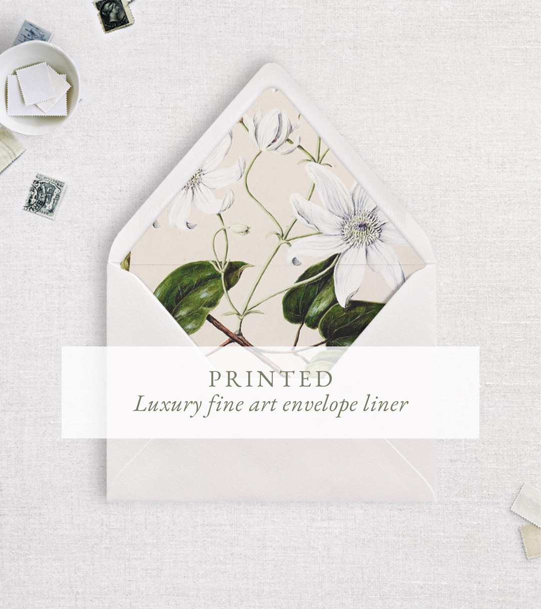 Floral Wedding Envelope Liner, Fine Art Print, 5x7" Envelope Insert, A7 ...