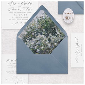 GEDRUCKTE Landschaft Umschlag Liner, 5x7 "Einlage, A7 Hochzeit Umschlag Liner, Fine Art Hochzeit, Floral, Hochzeit, Grün, Dusk