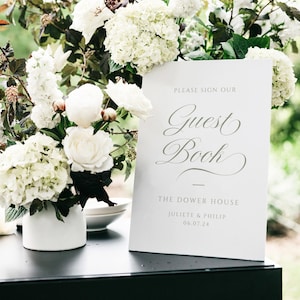 Wedding Guest Book Sign, Please sign our Guest Book, Sage Green Wedding Sign, Please sign our Guest Book, 300gsm Card, Verdelle