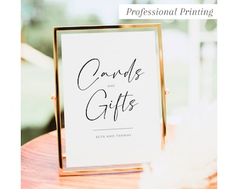 PRINTED Wedding Cards and Gifts Sign, Wedding signage, Minimalist Wedding Sign, Professional Printing, High Quality Linen Card #100