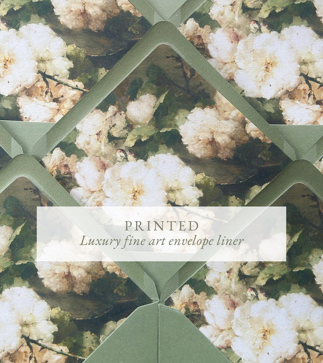 Luxury Floral Envelope Liner, Fine Art Wedding Envelope, 5x7