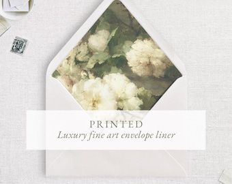 Printed Floral Envelope Liner, Fine Art Wedding Envelope, 5x7" A7 Envelope Insert