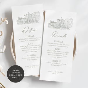 Menú impreso para el lugar de celebración de bodas, Let's Eat, menú de caligrafía, comida para bodas, impresión profesional, menú para la cena de bodas, verde salvia, verdelle