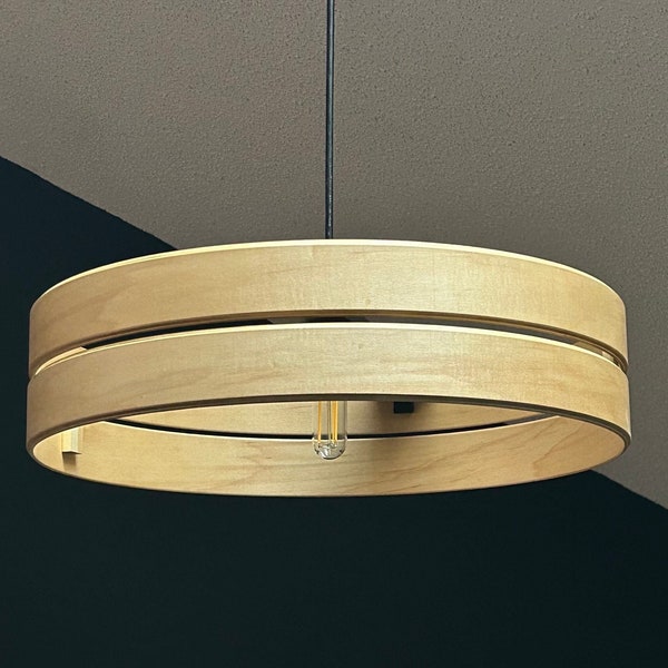 Wood Pendant Light | MCM Pendant Light | Ceiling Light | Minimalist Light Fixture | Wood Ceiling Lamp | SLIM by HANMN