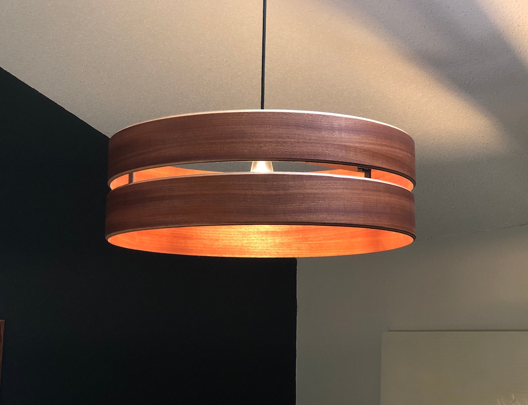 Wood Light Fixture / Dining Room Light / Wood Pendant Light / Etsy