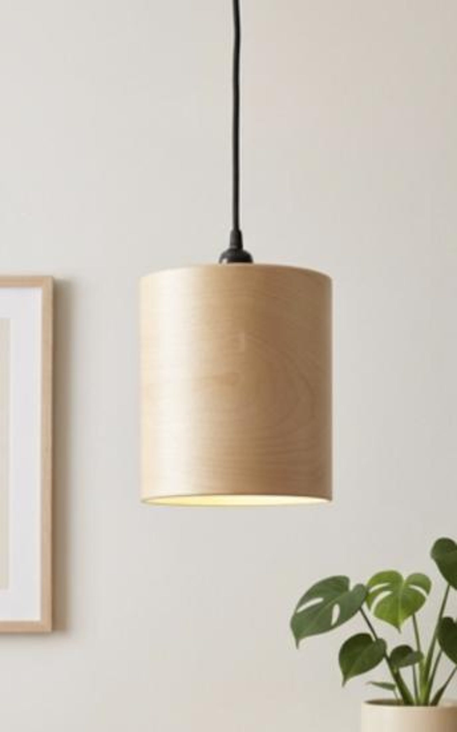 Maple Wood Pendant Light by HANMN
