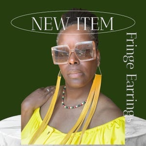 Orecchini pendenti a triangolo con frange lunghe