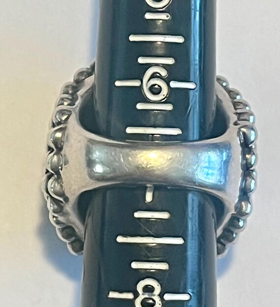 Large Mexico 999 silver ball Statement Ring - image 6