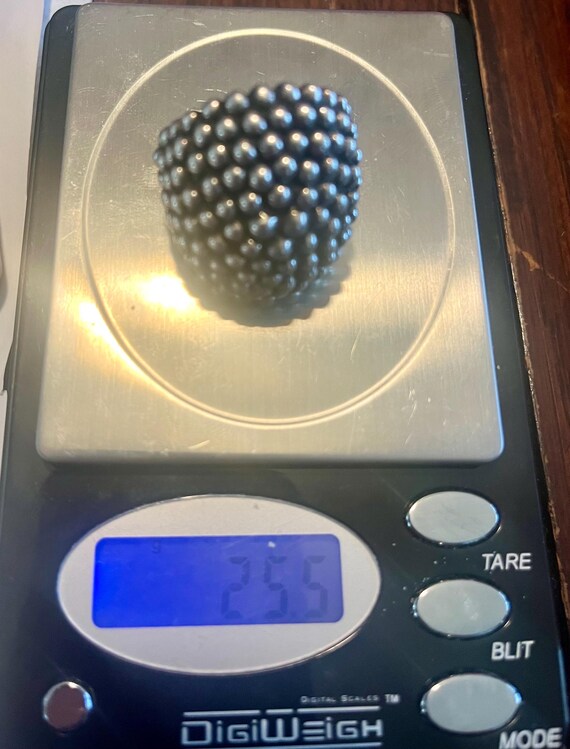 Large Mexico 999 silver ball Statement Ring - image 7