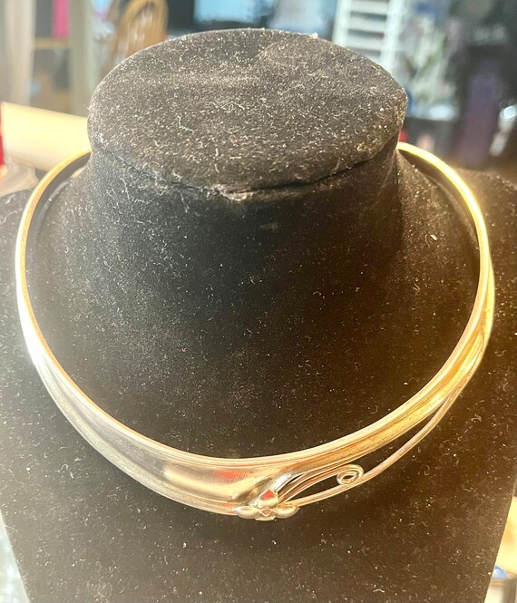 Solid 925 Sterling Silver large chocker Necklace … - image 4