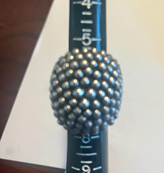 Large Mexico 999 silver ball Statement Ring - image 4