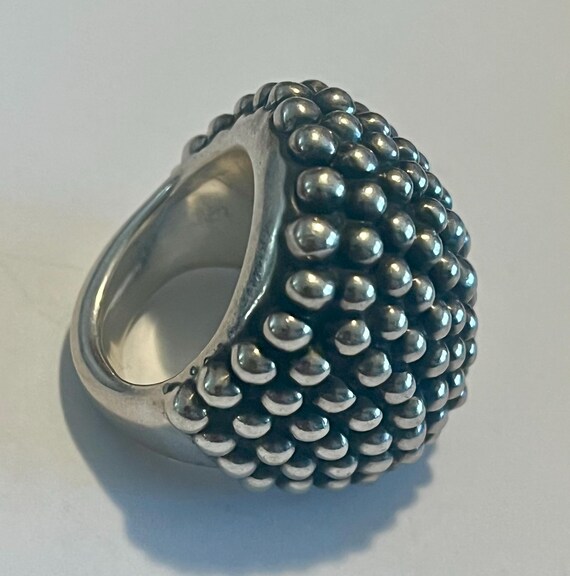 Large Mexico 999 silver ball Statement Ring - image 2