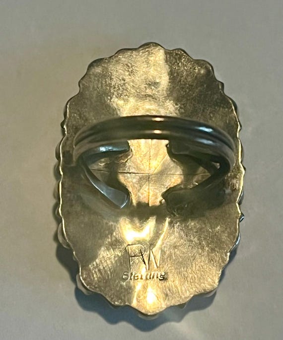 Native American signed Multi Gemstone Sterling Ro… - image 5