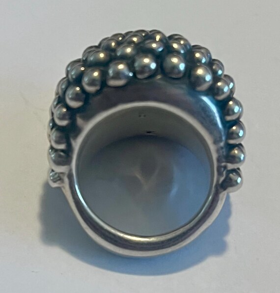Large Mexico 999 silver ball Statement Ring - image 3