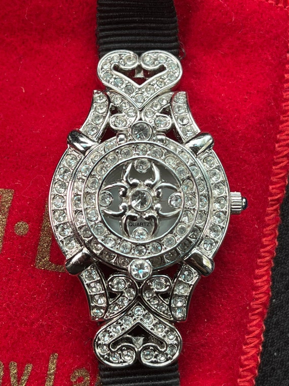 Vintage Kenneth Jay Lane KJL Rhinestone wristwatc… - image 6