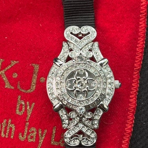 Vintage Kenneth Jay Lane KJL Rhinestone wristwatch.