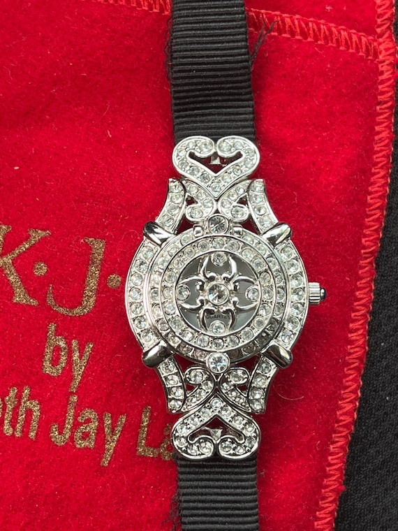 Vintage Kenneth Jay Lane KJL Rhinestone wristwatch