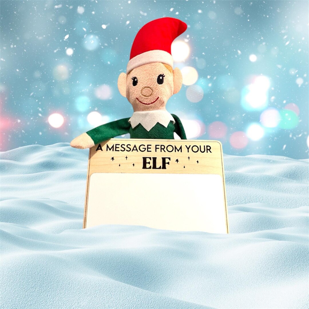 Elf Message Board, Elf on the Shelf, Wood Sign, Dry Erase Board, Elf