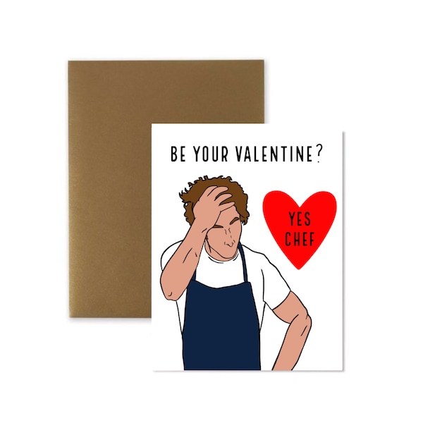 Yes Chef Bear Carmy Berzatto Valentines Day Card,  Funny TV Show Love Valentine’s Day Anniversary Card