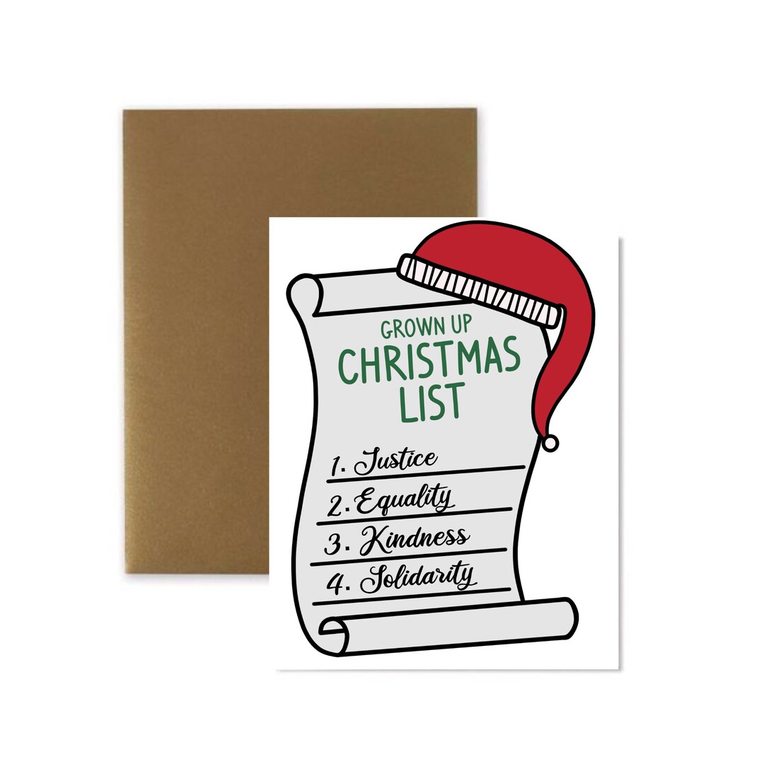 Grown up Christmas List Card Etsy