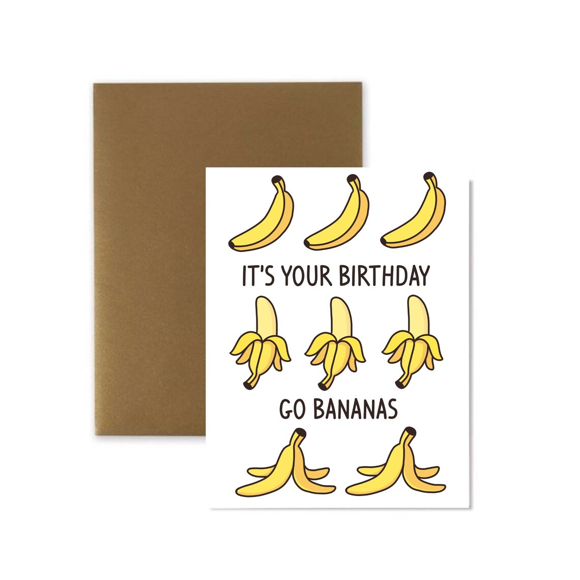 Go Bananas Birthday Card Funny Birthday Card Etsy