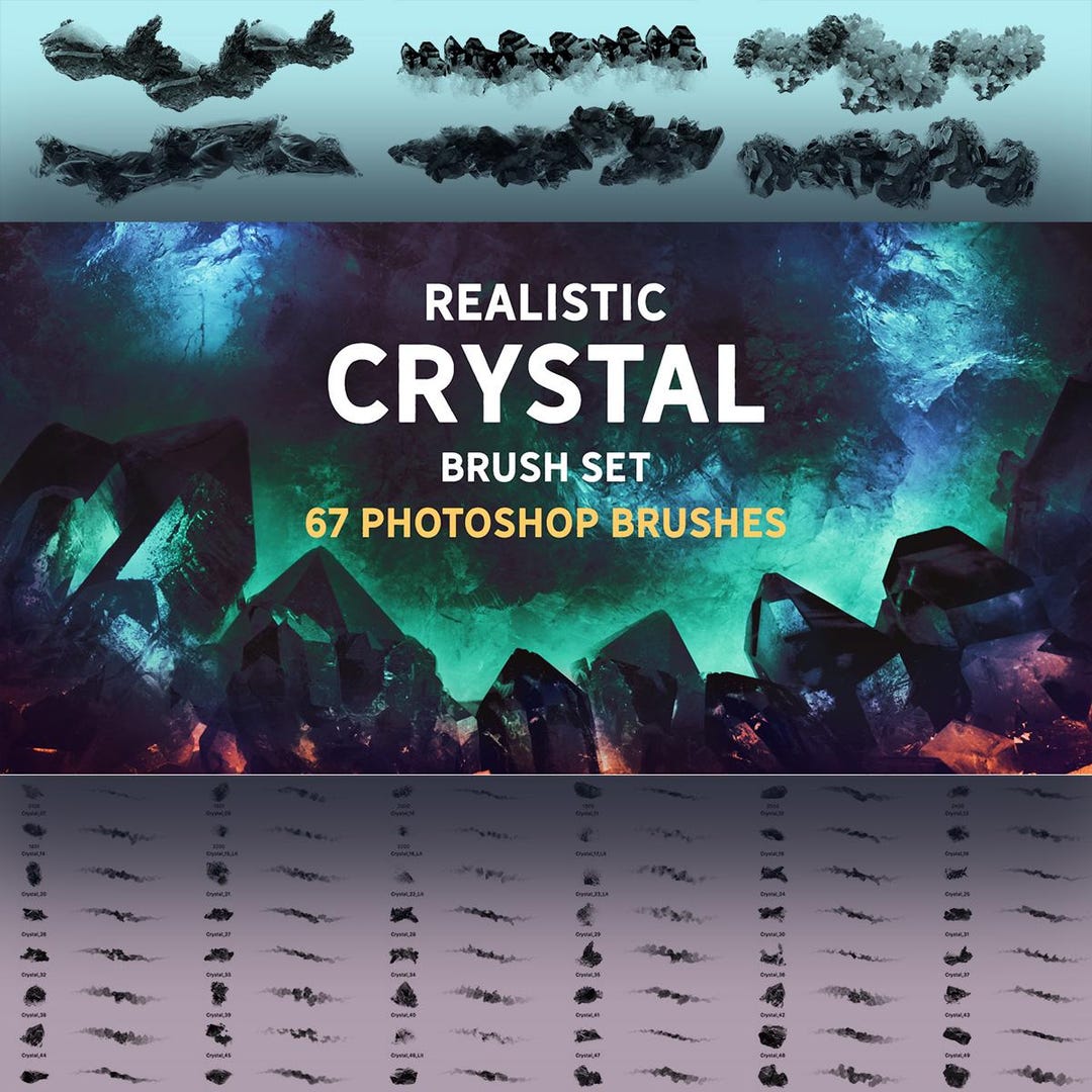 Crystal 1. Brush Set | Procreate | Photoshop | CSP | Texture Brushes - Etsy