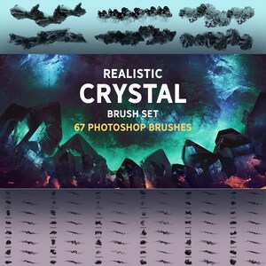 Crystal 1. Set di pennelli / Procreate / Photoshop / CSP / Pennelli per texture
